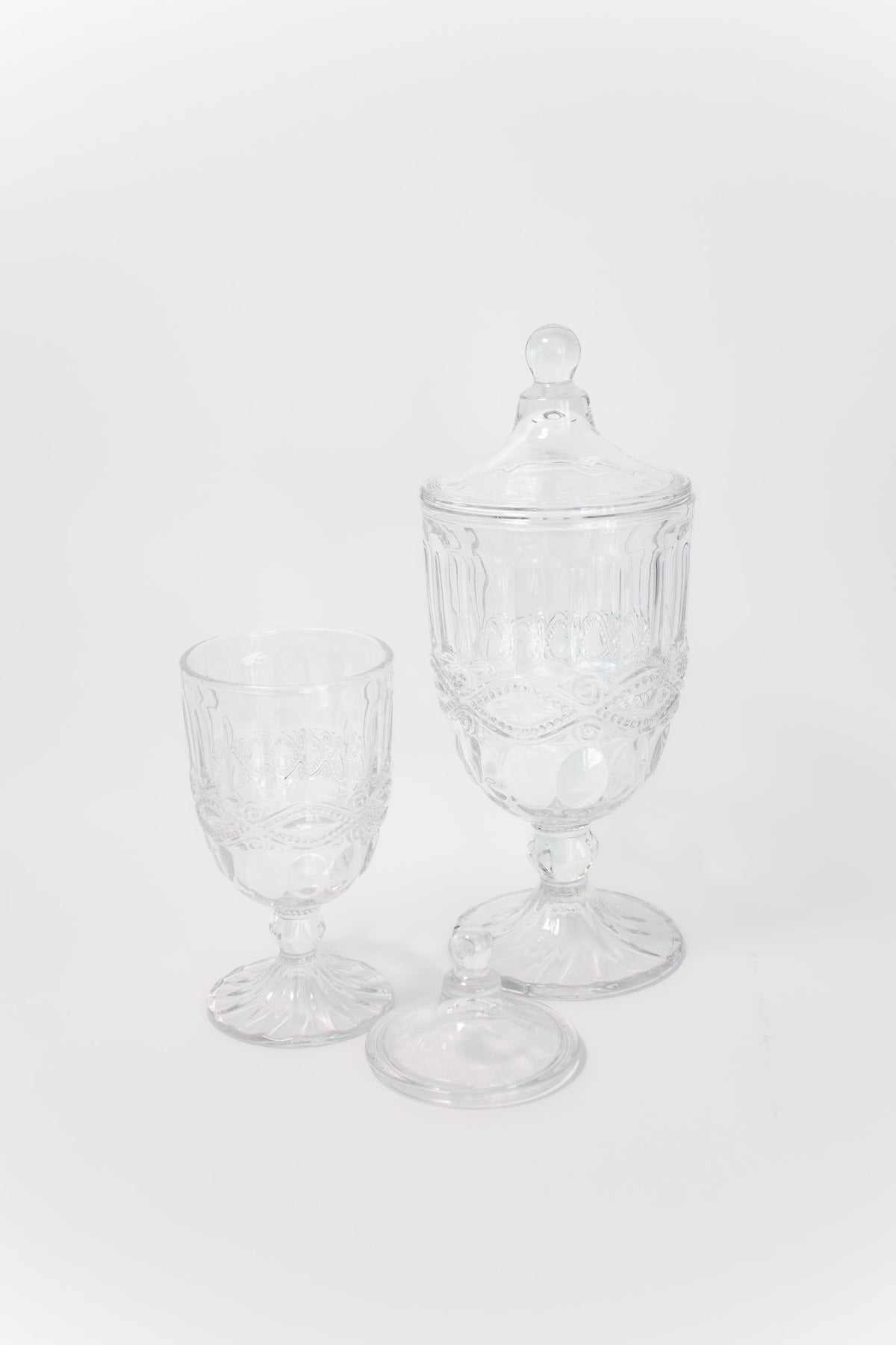 Glass Urns with Lids - Set of 2