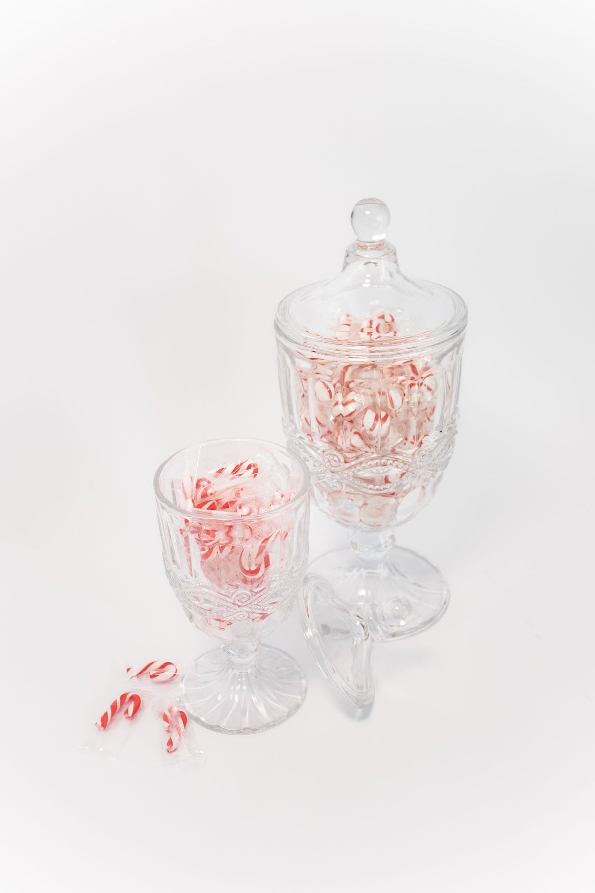 Glass Urns with Lids - Set of 2