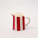 Red and White Striped Creamer