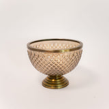 Studded Smokey Glass Pedestal Bowl - 2 Sizes