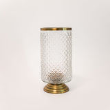 Studded Glass Pedestal Hurricane Vase