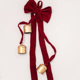 Red Velvet Bow with Cluster of Bells