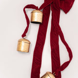 Red Velvet Bow with Cluster of Bells