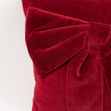 Red Velvet Bow Pillow