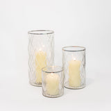 Etched Glass Hurricane Vase - 3 Sizes