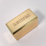 Stainless Steel Recipe Box - Gold