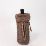 Faux Fur Wine Bag - Tan