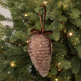 Glitter Pinecone Ornament with Ribbon