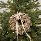 Glitter Berry Wreath Ornament with Ribbon