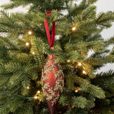 Beaded Finial Ornament - Red