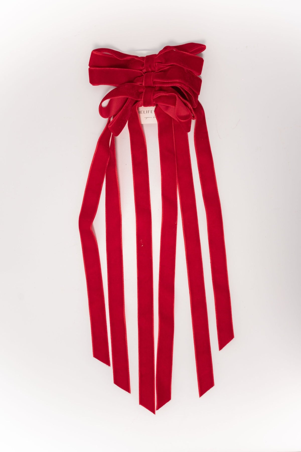 Velvet Bows - Red - Set of 3