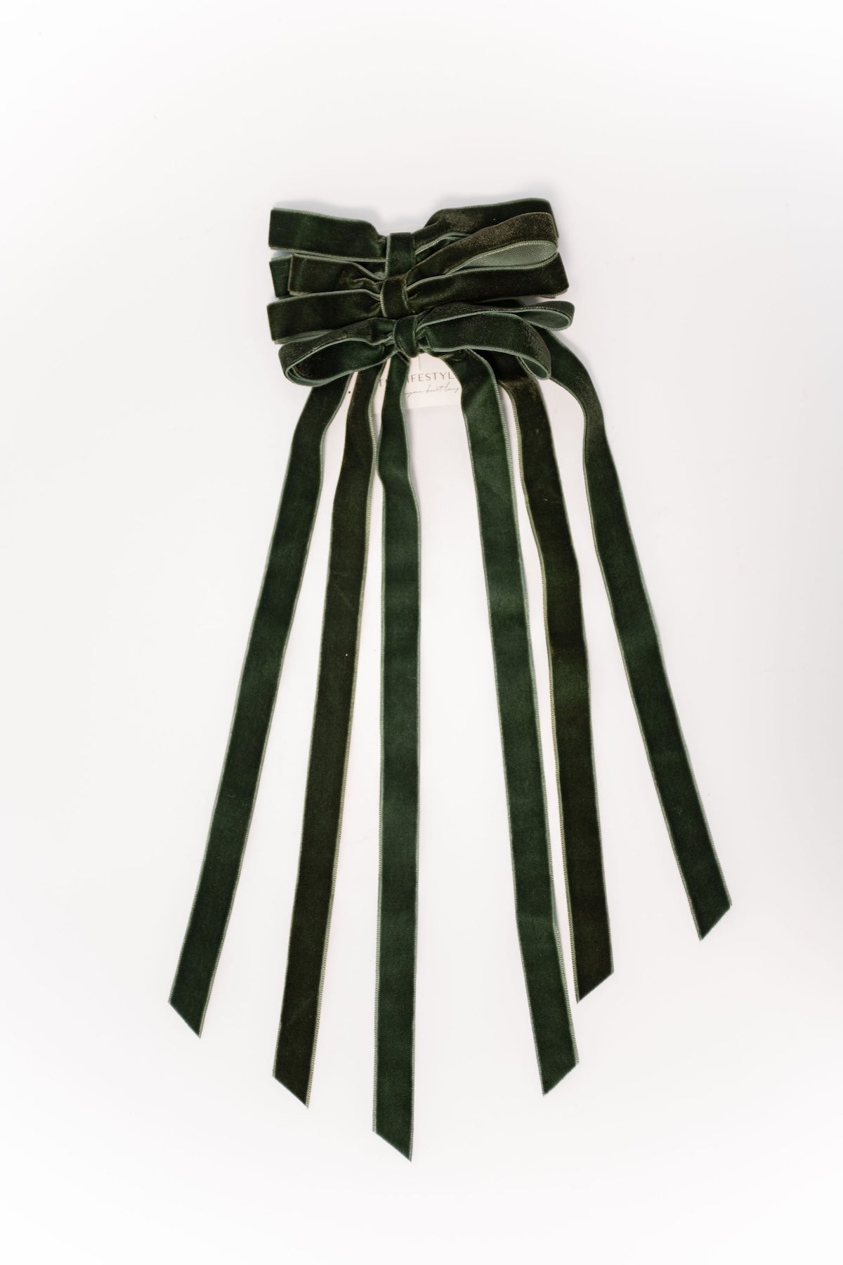 Velvet Bows - Green - Set of 3