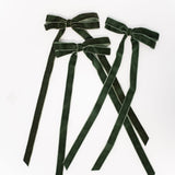 Velvet Bows - Green - Set of 3