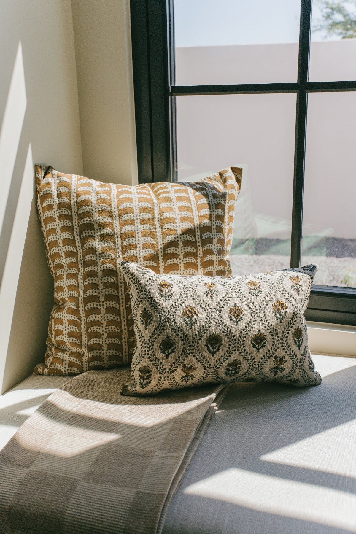 Botanical Block Print Lumbar Pillow  - 14