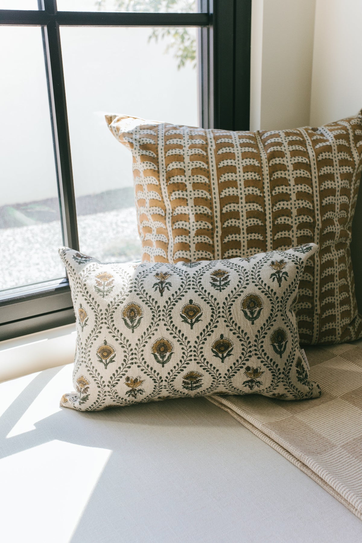 Botanical Block Print Lumbar Pillow  - 14
