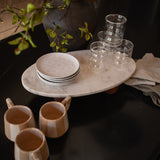 Marble Stand with Wood Feet