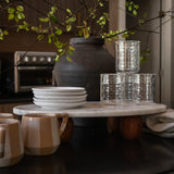 Marble Stand with Wood Feet