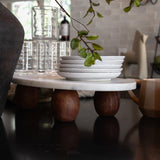 Marble Stand with Wood Feet