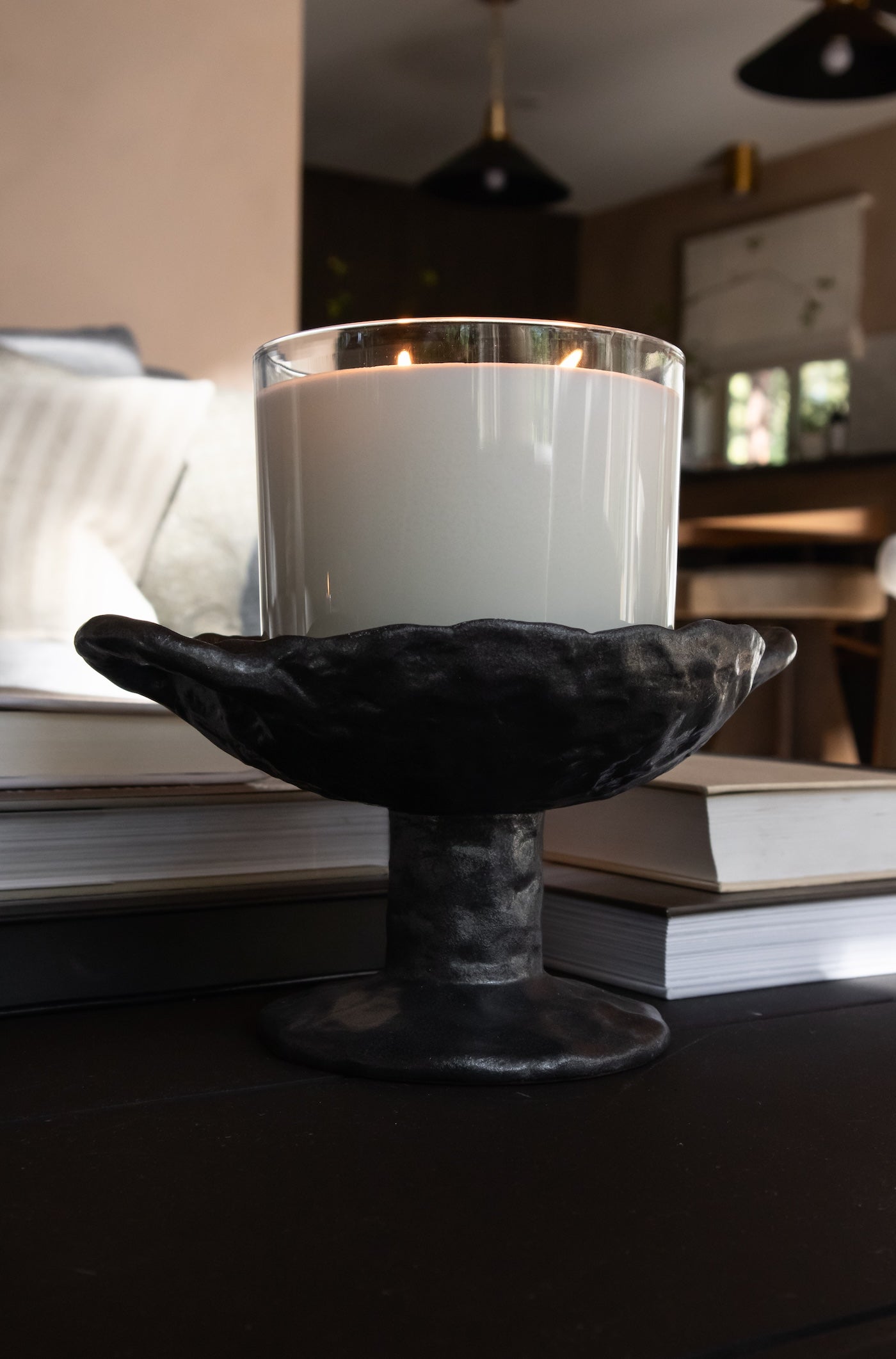 Stoneware Pedestal with Handles