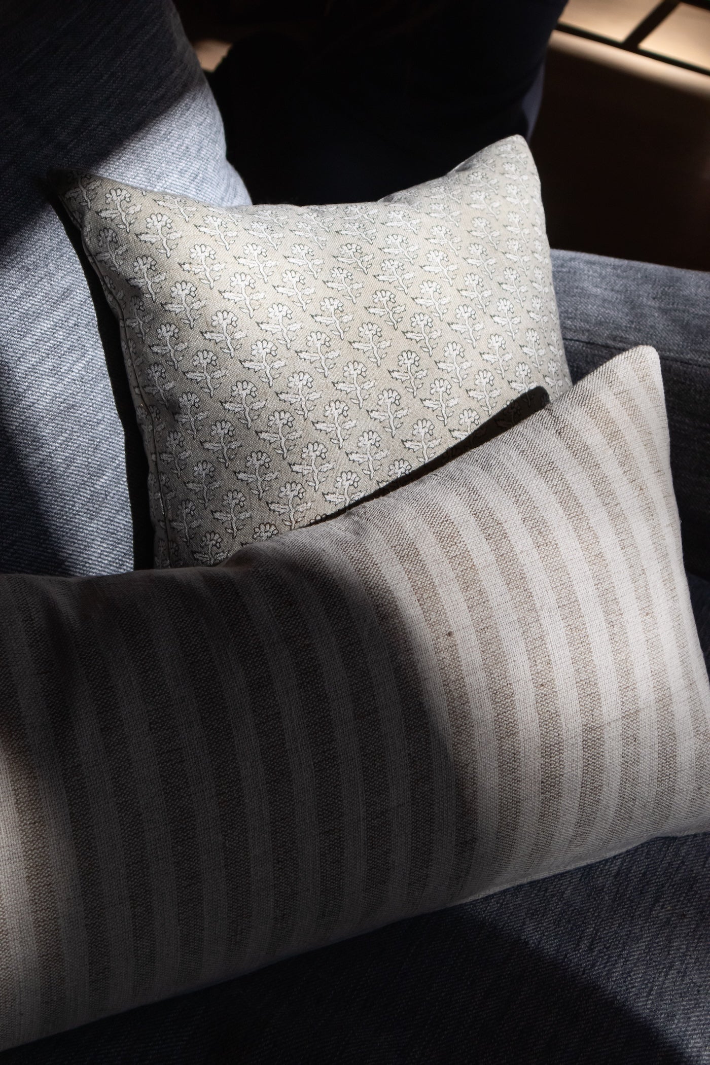 Jace Striped Lumbar Pillow - Cream + Beige - 26