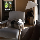 Raquel Plaid Lumbar Pillow - Beige + Black - 21"x13"