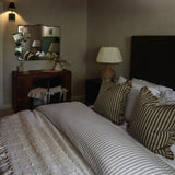 Bethany Striped Ruffle Pillow - Taupe - 22.5"x22.5"