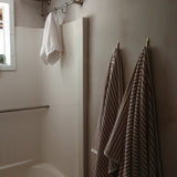 Striped Cotton Bath Sheet - Tan