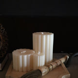 Fluted Pillar Candles - Set of 3