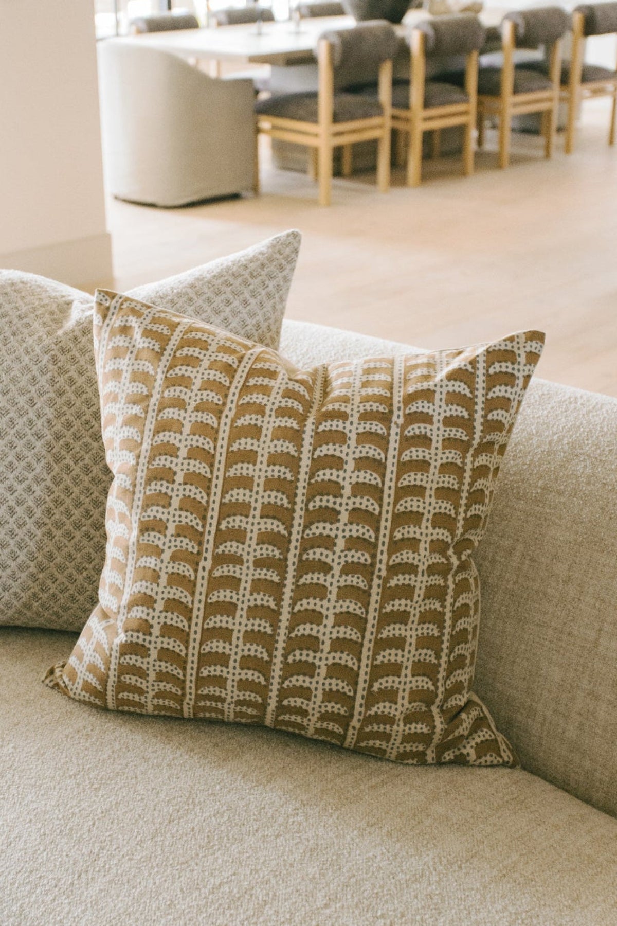 Block Print Linen Blend Pillow - 24