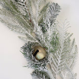 Flocked Pine Garland with Bells - 6'