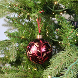 Painted Leaf Ornament - Dark Red