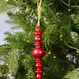 Glass Finial Ornament - Dark Red