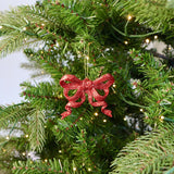 Glitter Bow Ornament - Red