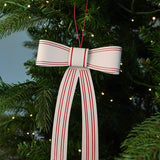 Metal Striped Bow Ornament - 2 Sizes
