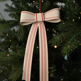 Metal Striped Bow Ornament - 2 Sizes