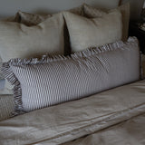 Oversized Ruffle Bolster Pillow - Brown - 18"x43"