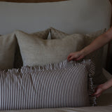 Oversized Ruffle Bolster Pillow - Brown - 18"x43"