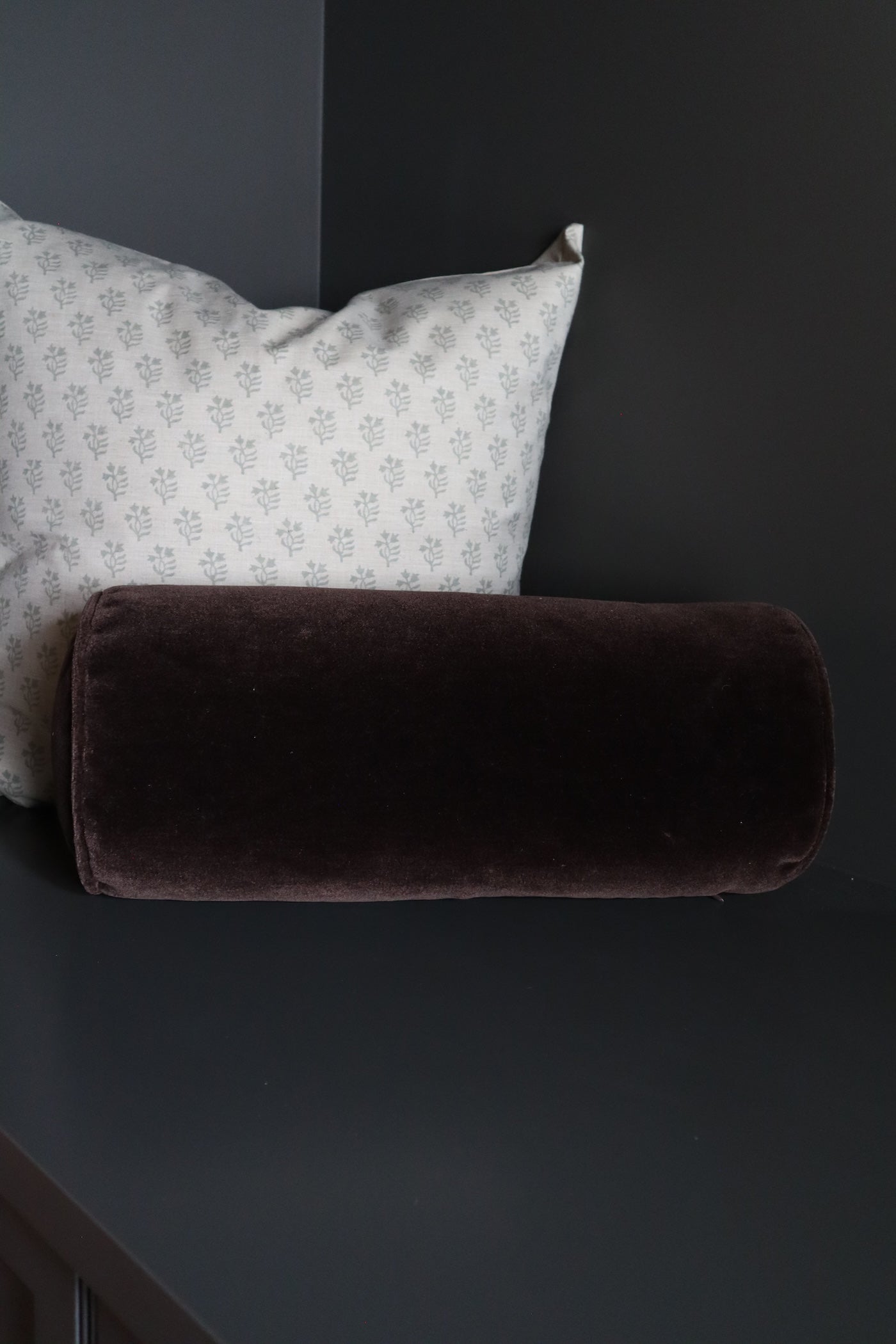 Wool Blend Bolster - Dark Brown - 8.5