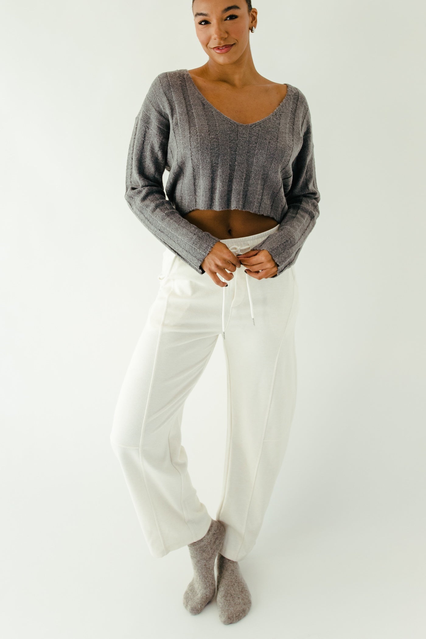 Kaitlyn Horseshoe Sweatpants - Cream