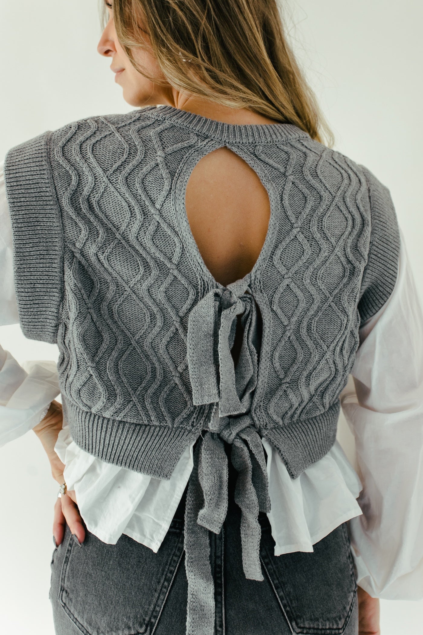 Kingston Blouse - White + Grey