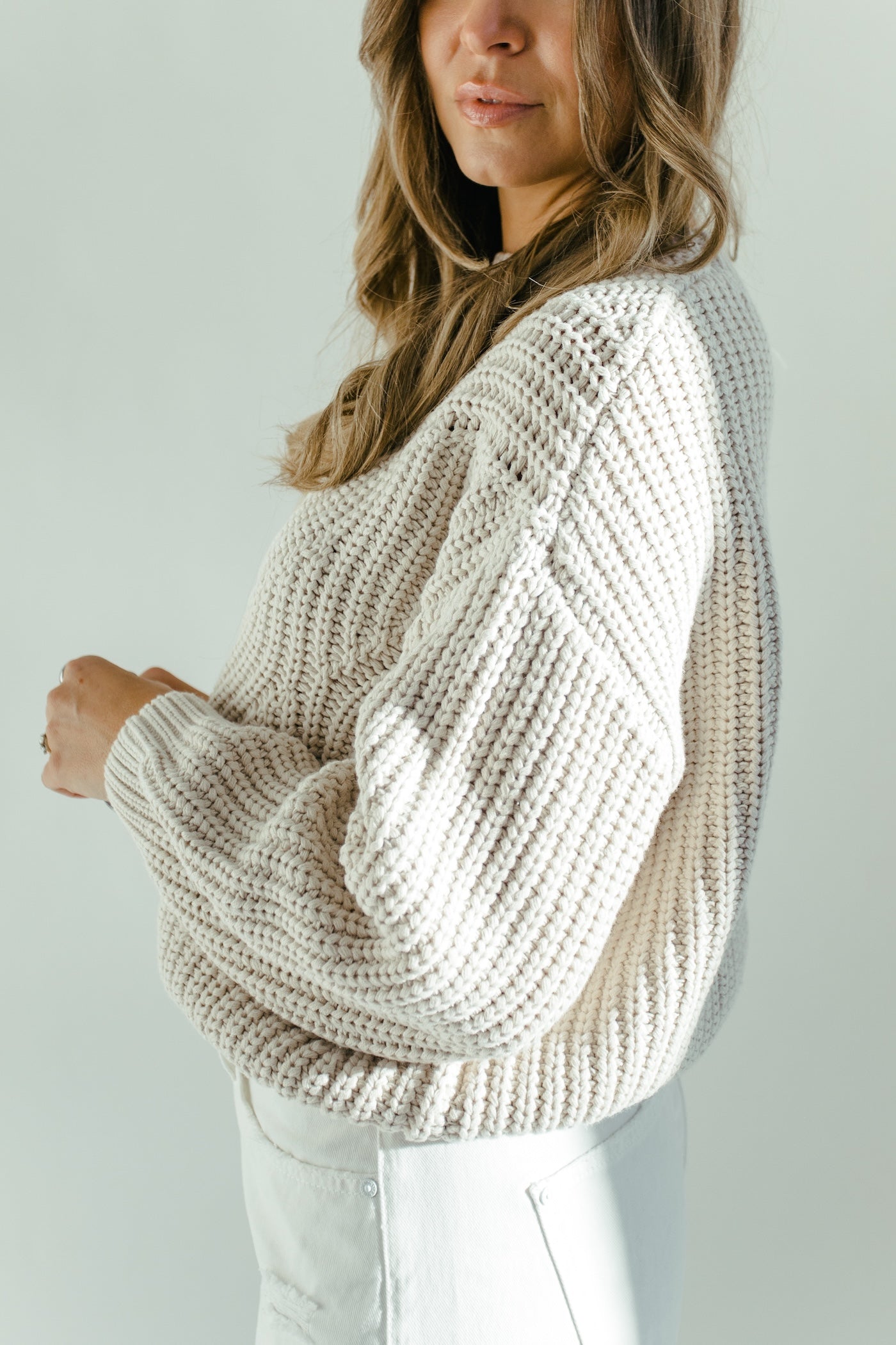 Lori Cable Knit Sweater - Oatmeal