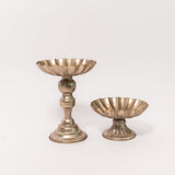 Mercury-Finish Pedestal Bowl - 2 Sizes