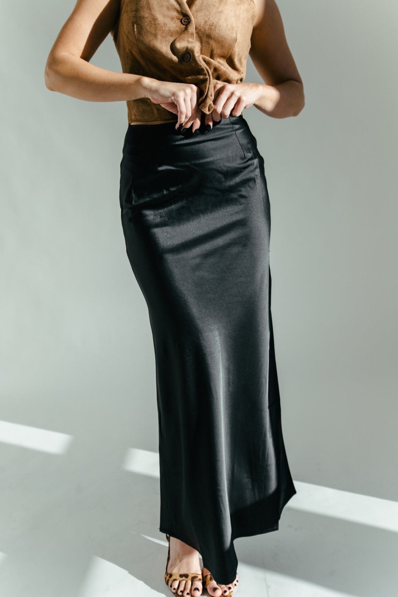 Silky Dreams Maxi Skirt - Black