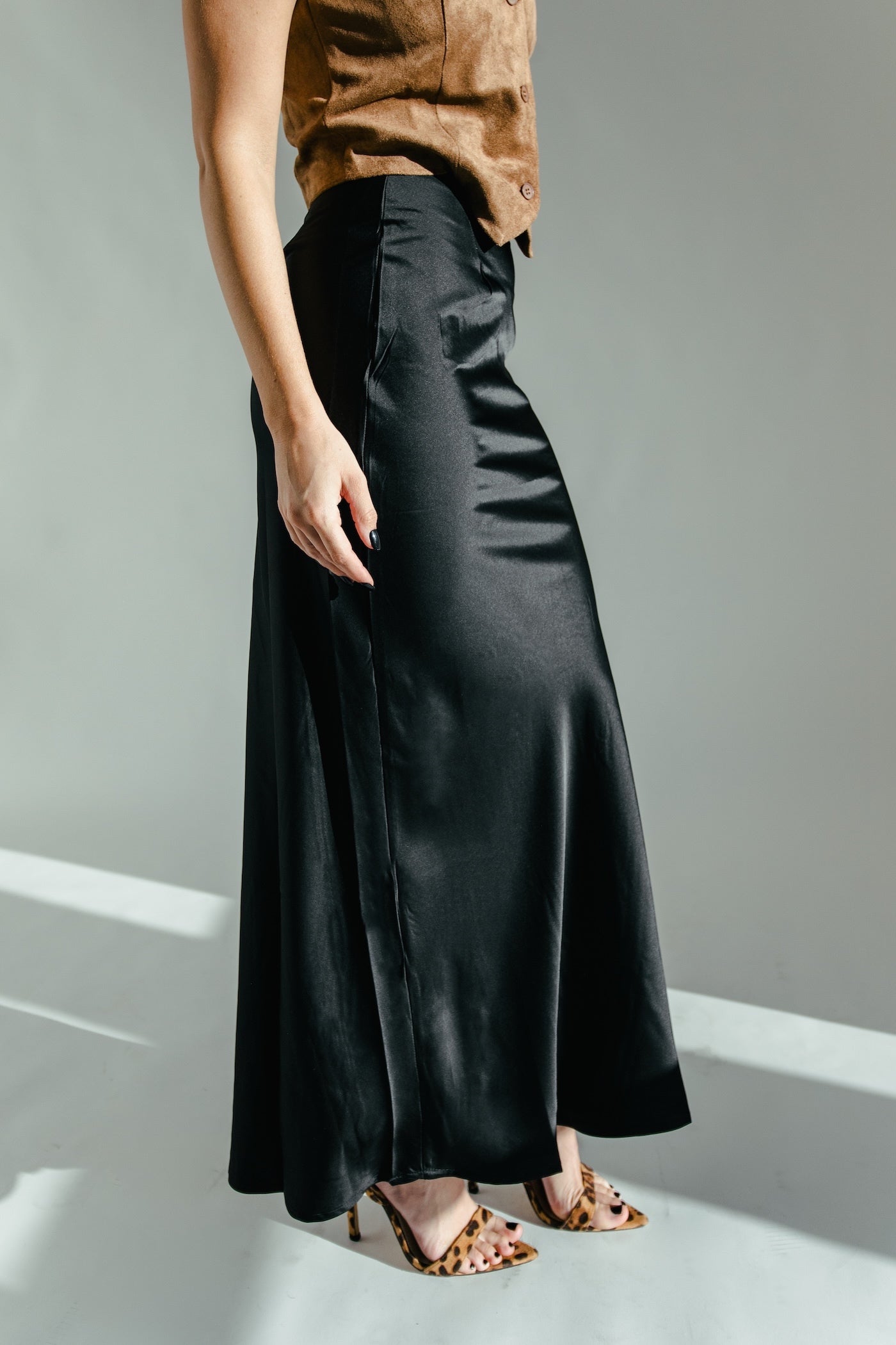 Silky Dreams Maxi Skirt - Black