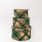 Green Plaid Holiday Gift Boxes - Set of 3