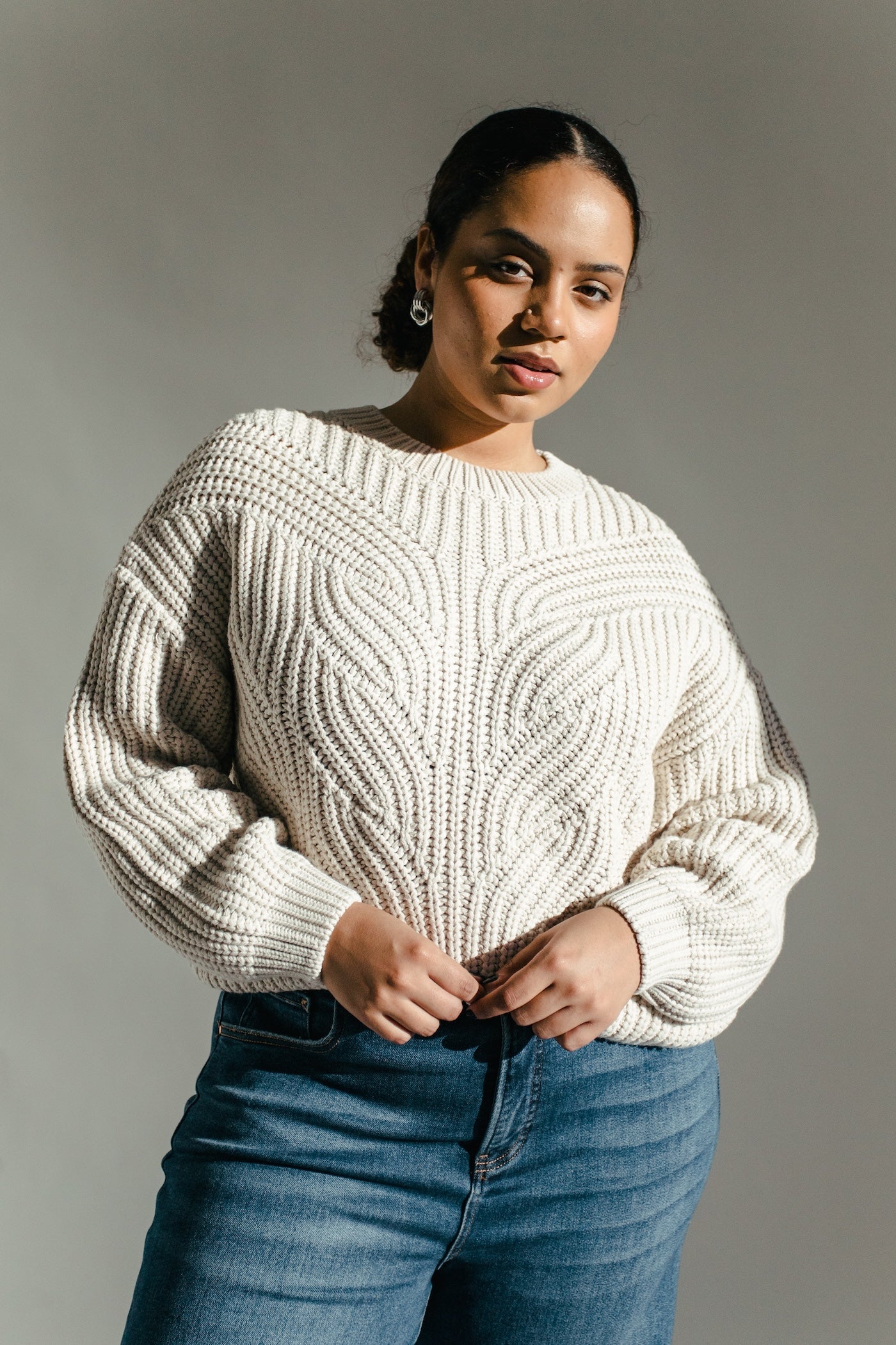 Lori Cable Knit Sweater - Oatmeal