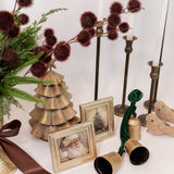 Cluster of Bells on Velvet Ribbon - Green
