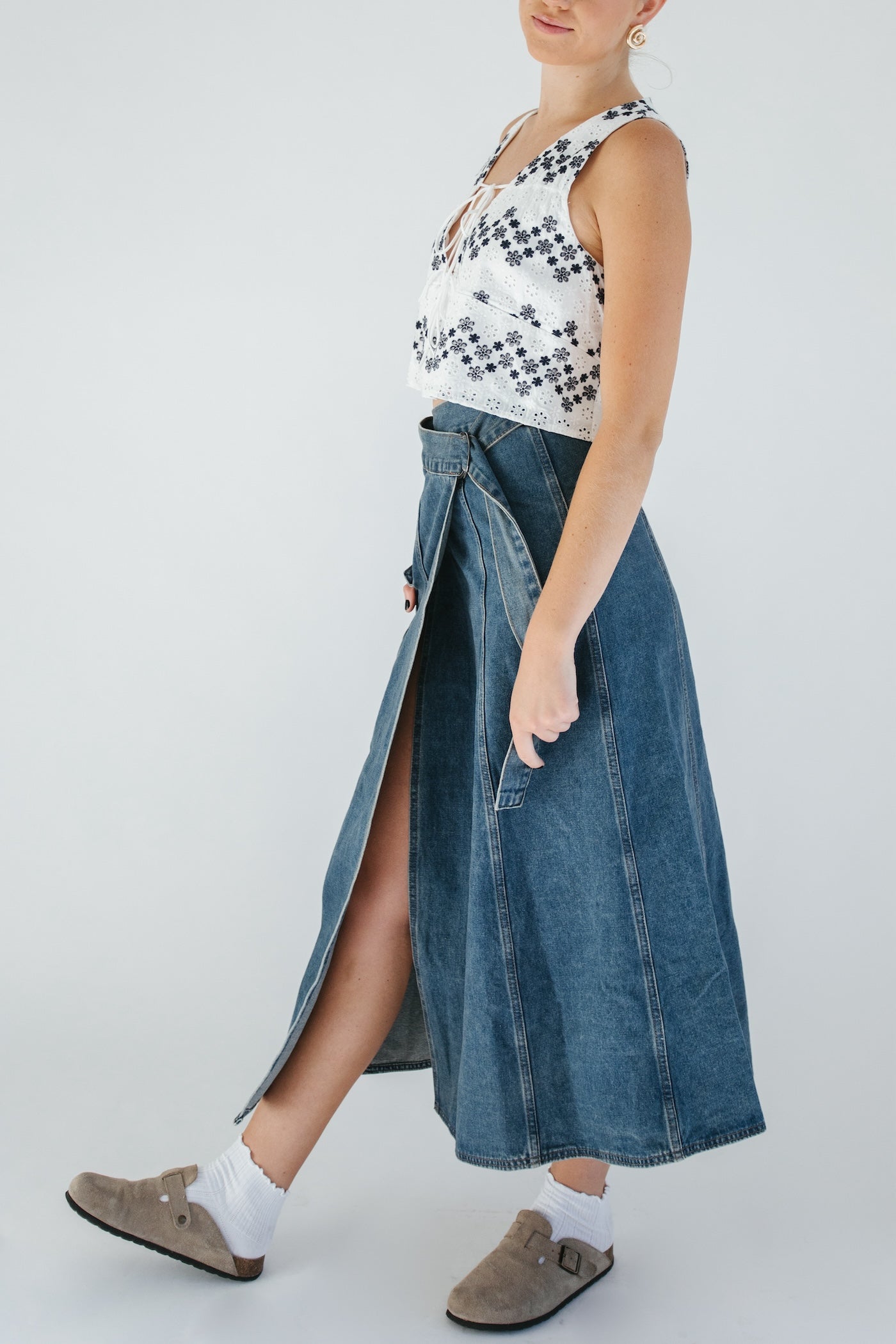 Splendid Cargo Wrap Skirt - Denim