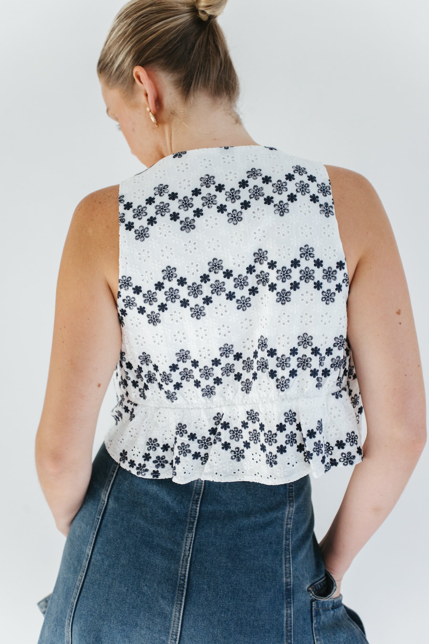 Follow Through Tank - White + Navy