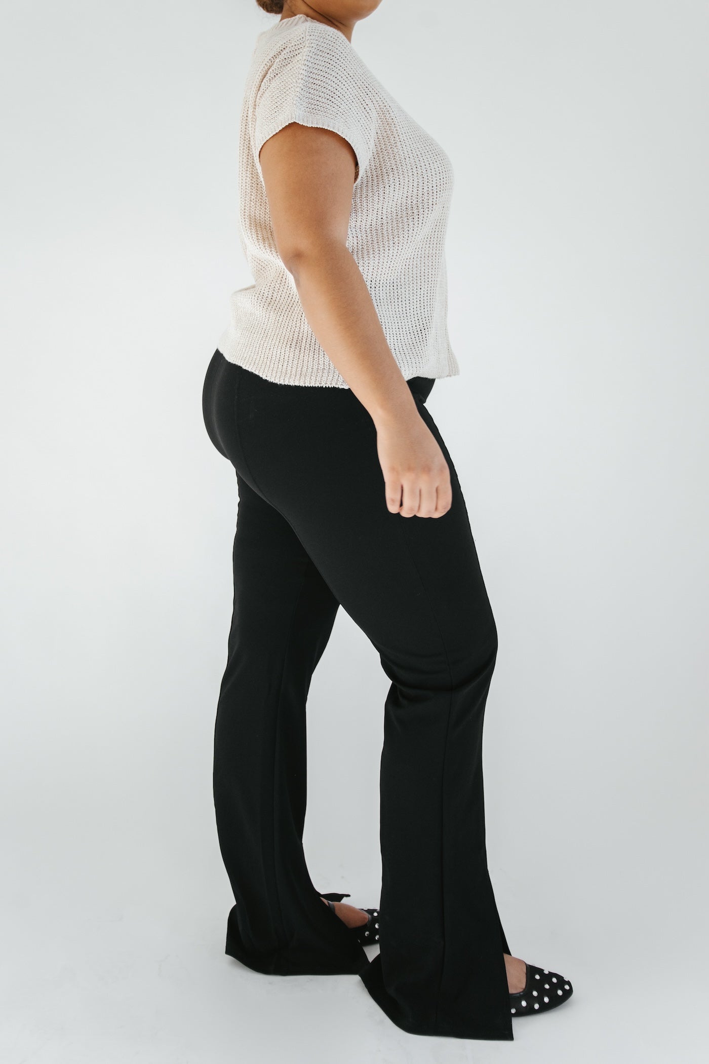 Sammy Slit Hem Pant - Black